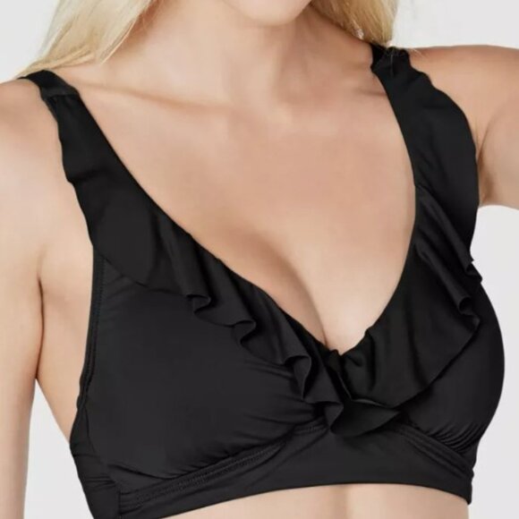 Lauren Ralph Lauren Beach Club Solid Ruffle Bikini Top - Picture 8 of 9